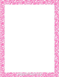Pink Glitter Border Clip Art Page