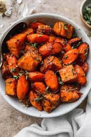 roasted sweet potatoes carrots