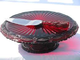 Royal Ruby Red Cake Stand Pie Server