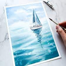 Watercolour Painting Ocean Waters