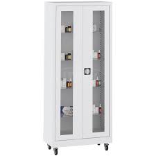 Metal Medical Cabinet With Glass Shelves