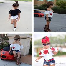 Keep your girls warm with cute bodysuits, socks, and clothing sets. 2021 Cute Toddler Clothing 2018 Summer Kids Baby Girls Clothes Set Flower Tops Denim Shorts Girls Outfits Fashion Children Clothing 2 7t From Babywarehouse 12 41 Dhgate Com