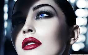 blue eyes red lips hd wallpaper peakpx