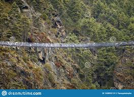The Famous Hillary Suspension Bridge Between Monjo And Namche Bazaar,  Everest Region, Nepal, Sagarmatha National Park Stock Image - Image of  himalaya, natural: 153893113