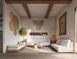 minimal boho living room interior
