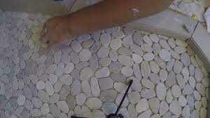 1 by 1 installing pebble tile diy tile