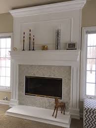 Fireplace Refacing Herringbone Tile