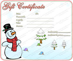 Snowman Christmas Gift Certificate Template