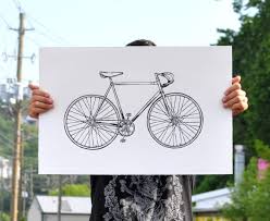 Buy Bicycle Art Print Black Road Bike