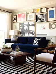 Navy Blue Couch Black And White Tripes