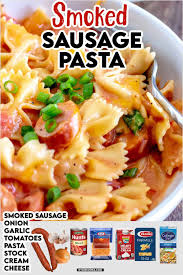 one pot cheesy smoked sausage pasta