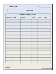 40 Sign Up Sheet Sign In Sheet Templates Word Excel