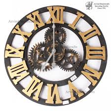 Brown Digital Wooden Wheel Clock Size