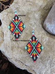 beaded earrings navajo rug earrings