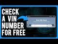 how to check a vin number for free