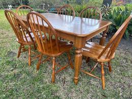 Table Wood And 6 Chairs Furniture