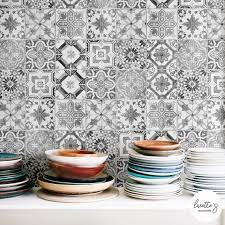 Monochrome Spanish Tiles Removable