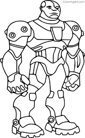 Cartoon network coloring book for kids. Teen Titans Cyborg Coloring Page Coloringall
