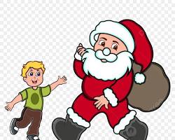 صورة بابا نويل يسلم الهدايا للأطفال