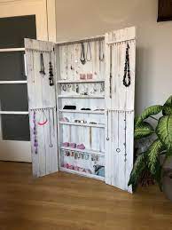 Wall Mounted Jewelry Armoire Farmhouse