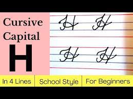 learn how to write cursive capital h