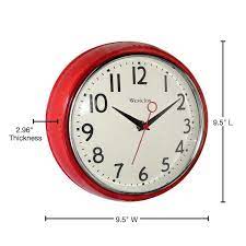 Westclox 9 5 In Red Retro Wall Clock