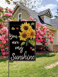 1pc Sunflower Slogan Graphic Garden