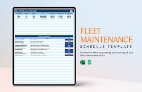 fleet maintenance schedule template in
