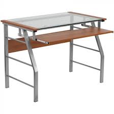 heavy duty glass top computer desk with