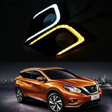 Us 65 01 10 Off Car Flashing 1set Drl Daytime Running Lights Daylight Fog Light Cover With Turn Yellow Signal Lamp For Nissan Murano 2015 2016 In