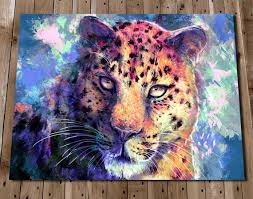 Purple Leopard Art Print Abstract