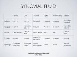 Synovial Fluid Findings Synovial Fluid Rheumatoid