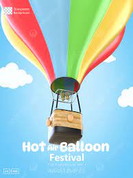 3d rendering colorful hot air balloon