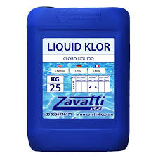 When the liquid bleach hits the water, the molecules turn into negatively charged ions and immediately get to work cleaning the bacteria out of your pool. Liquid Chlorine Liquid Klor Chemical Pool Product 25 L Tank