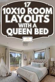 17 10x10 room layouts with a queen bed
