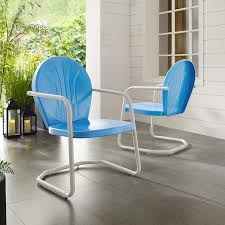 Crosley Furniture Griffith Blue Metal