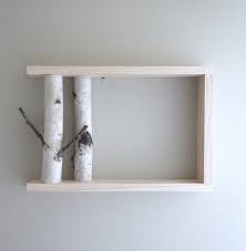 White Birch Forest Wall Art Shelf 18x12