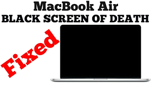 macbook air black screen of