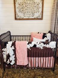 Girl Crib Bedding Cow Minky Baby