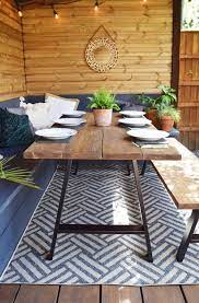 Handcrafted Outdoor Table On Heavy Duty