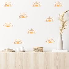 Wall Decal Watercolor Half Suns Sun