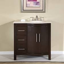 These types of vanities include a small or a large cabinet below or to the side of the sink for bathroom storage that matches the décor. 36 Inch Modern Single Sink Bathroom Vanity With Marble