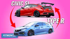 honda civic type r over an si