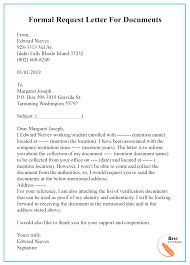 Formal Request Letter For Documents Best Letter Template