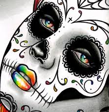 dead sugar skull girl tattoo art signed