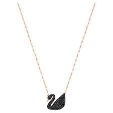 Pick up a swarovski women's necklace 5498807 today to add to your collection or as a perfect gift for that special person. Swarovski Iconic Swan Pendant Black Rose Gold Tone Plated Swarovski Com