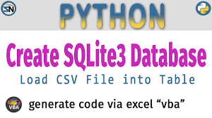 create python sqlite3 database and load