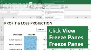 freeze columns or rows in microsoft