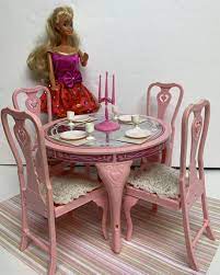 barbie 1984 sweet roses dining table