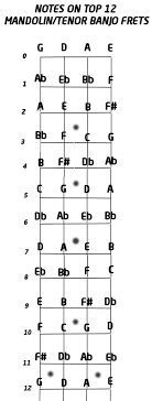 Chart Of Notes On A Mandolin Tenor Banjo Mandolin Gdae Tab